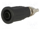 Socket; 4mm banana; 32A; 1kVDC; black; nickel plated; on panel
