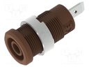 Connector: 4mm banana; socket; brown; faston terminal; insulated