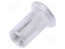 Rivet nuts; M5; aluminium; Ømount.hole: 6.9mm; L: 12mm; Head: flat