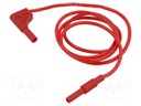 Test lead; 32A; banana socket 4mm,angular banana plug 4mm; red