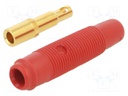 Connector: 4mm banana; socket; 16A; 30VAC; 60VDC; red; gold-plated