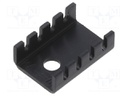 Heatsink: extruded; U; TO220; black; L: 19.1mm; W: 13mm; H: 6.4mm