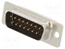 D-Sub; PIN: 15; plug; HD; male; soldering; gold-plated