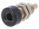Socket; 4mm banana; 32A; 33VAC; 70VDC; black; nickel plated; 10mΩ