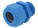 Cable gland; with long thread; M25; IP68; Mat: polyamide; blue