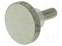 Knob; Ø: 20mm; Ext.thread: M5; 12mm; H: 11.5mm; steel; knurled