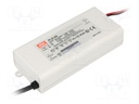 Power supply: switching; LED; 60W; 18÷30VDC; 2000mA; 180÷295VAC
