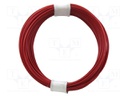 Wire; stranded; Cu; 1x0,04mm2; PVC; red; 60V; -5÷85°C; 10m