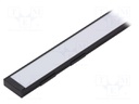 Profiles for LED modules; white; surface; black; L: 1m; aluminium