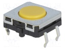 Microswitch TACT; SPST-NO; Pos: 2; 0.05A/24VDC; THT; none; 3.43N