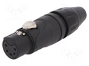 Plug; XLR; female; PIN: 5; straight; for cable; soldering; tinned