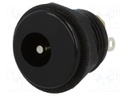 Socket; DC supply; male; 5,5/2,1mm; with on/off switch; soldering