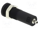 Connector: 4mm banana; socket; 10A; black; 2mm soldering hole