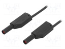 Test lead; PVC; 1m; black; 16A; 1kV; Cond.cross sec: 0.75mm2