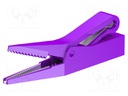 Crocodile clip; 10A; violet; Grip capac: max.9.5mm