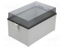 Enclosure: wall mounting; X: 200mm; Y: 300mm; Z: 180mm; CAB; grey