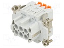 Connector: HDC; contact insert; female; JSH; PIN: 6; 6+PE; 16A; 600V