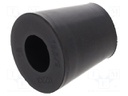 Grommet; caoutchouc; L: 18.5mm; -20÷80°C; Øcable: 9mm; black