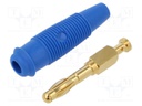 Connector: 4mm banana; plug; 32A; 60VDC; blue; non-insulated; 3mΩ