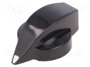 Knob; with pointer; thermoplastic; Shaft d: 6mm; Ø20.3x12.8mm