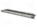 Patch panel; Keystone; black; Number of ports: 24; 19"; rack 19"