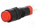Switch: push-button; Pos: 2; SPDT; 0.5A/250VAC; 1A/24VDC; red; red