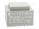 Transformer: encapsulated; 6VA; 230VAC; 18V; 18V; 166.6mA; 166.6mA