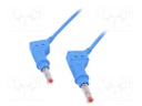 Connection cable; 32A; 4mm banana plug-4mm banana plug; blue