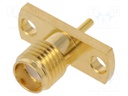 Socket; SMA; female; straight; soldering; for panel mounting