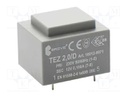 Transformer: encapsulated; 2VA; 230VAC; 12V; 166.6mA; Mounting: PCB