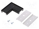 Connector 90°; black; aluminium; Application: SURFACE14; anodized