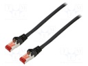 Patch cord; S/FTP; 6; stranded; Cu; LSZH; black; 0.25m; halogen free