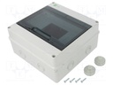Enclosure: for modular components; IP55; light grey; No.of mod: 9