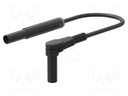 Test lead; 19A; banana plug 4mm,angular banana plug 4mm; black