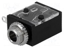 Socket; Jack 3,5mm; female; mono; with on/off switch; angled 90°