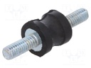 Vibration damper; M4; Ø: 10mm; rubber; L: 10mm; Thread len: 10mm