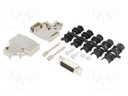 D-Sub; PIN: 15; plug; female; shielded; soldering; for cable; black