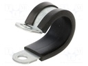 Fixing clamp; ØBundle : 28mm; W: 20mm; steel; Cover material: EPDM