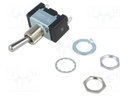 Switch: toggle; Pos: 2; SPDT; ON-ON; 20A/125VAC; Toggle: round