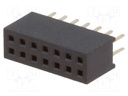 Socket; pin strips; female; PIN: 14; straight; 1.27mm; THT; 2x7; 1A