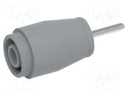 Connector: 4mm banana; socket; 25A; grey; nickel plated; insulated