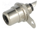 Socket; RCA; female; straight; soldering; nickel plated