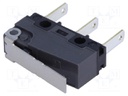 Microswitch SNAP ACTION; with lever; SPDT; 5A/250VAC; 5A/30VDC