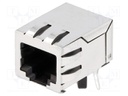 Socket; RJ45; PIN: 8; shielded,with isolation transformer; THT