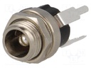 Socket; DC supply; male; 5,5/2,5mm; 5.5mm; 2.5mm; 9mm; THT; straight