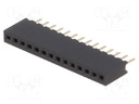Socket; pin strips; female; PIN: 14; straight; 1.27mm; THT; 1x14