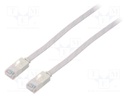 Patch cord; U/UTP; 6; stranded; Cu; PVC; white; Len: 10m; 32AWG