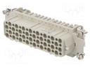 Connector: HDC; contact insert; female; DD; PIN: 64; 64+PE; crimped