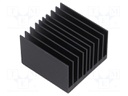 Heatsink: extruded; grilled; black; L: 37.5mm; W: 37.5mm; H: 24.5mm