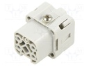 Heavy Duty Connector, HEAVYCON Series, Insert, 4+PE Contacts, D7, Receptacle, Screw Socket
